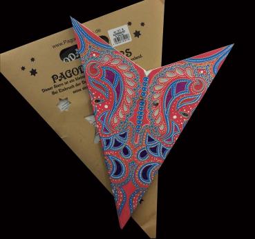 Aldebaran rot - Faltbarer Leuchtstern, Weihnachtsstern aus Papier mit 5 Zacken, 60 cm